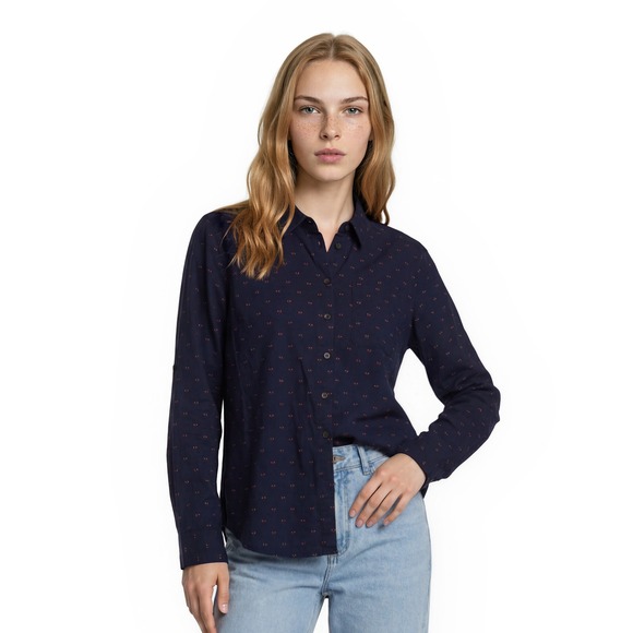 Maeve by Anthropologie Tops - Maeve Anthropologie Top Women's Size 14 Navy Blue Embroidered Button Shirt